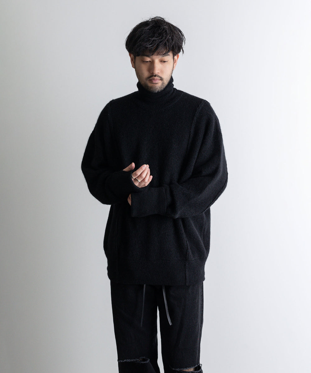 stein / シュタイン】EXTRA FINE KID MOHAIR TURTLE NECK LS - BLACK