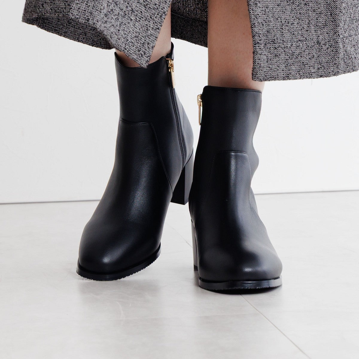 再値下げ】チャンキーヒールストレッチブーツ/651423