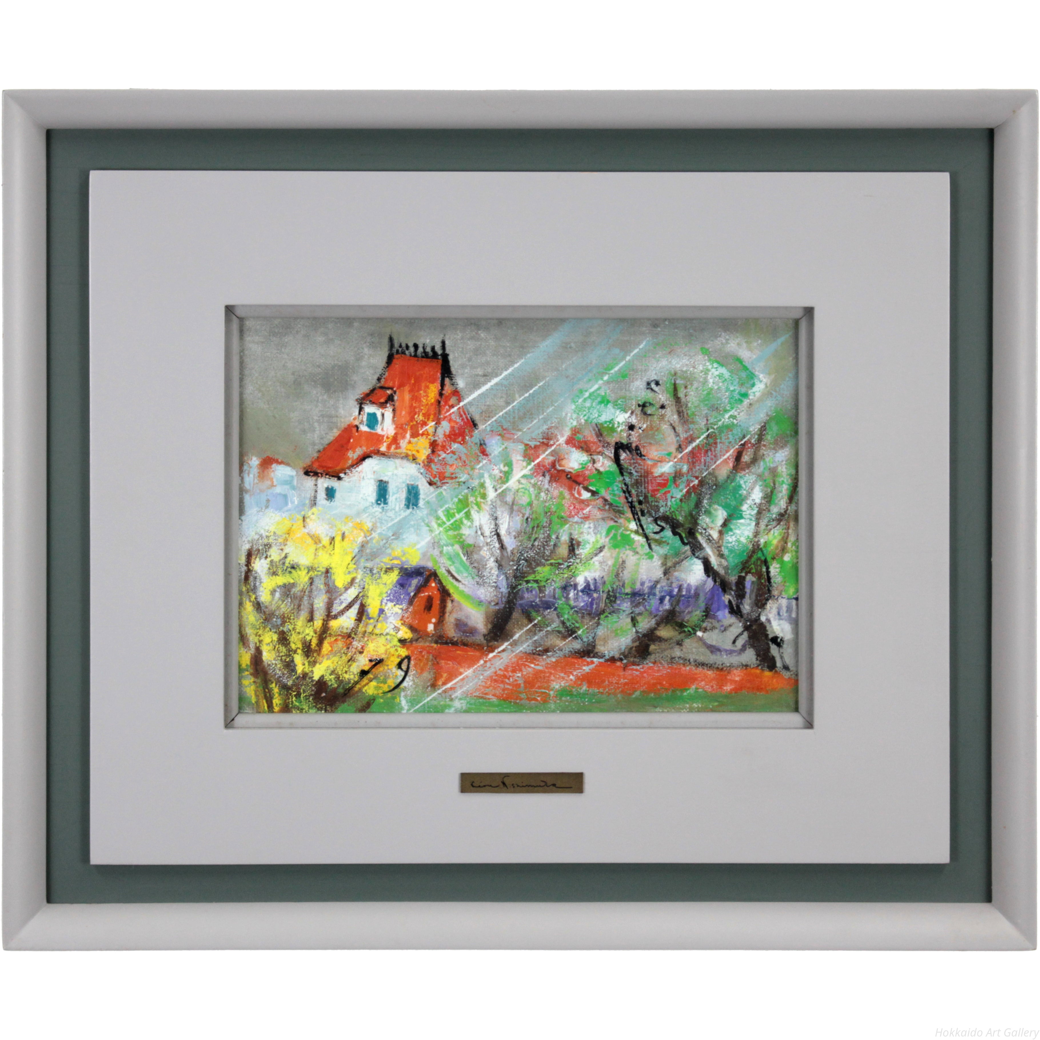 西村計雄 『パリ郊外』 油彩画 - 北海道画廊