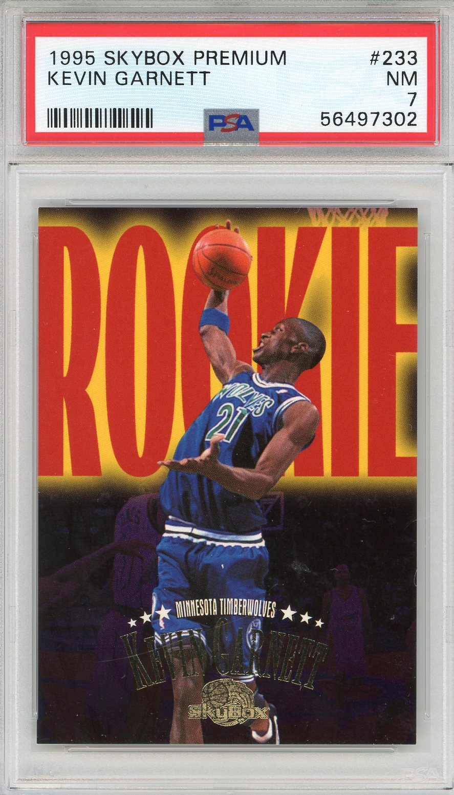 Kevin Garnett 1995 skybox Premium Rookie Card #233 (PSA
