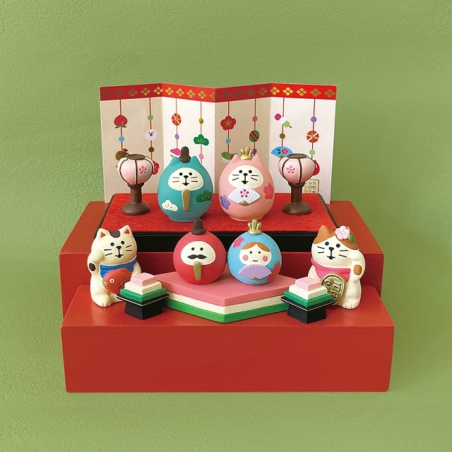 concombre（コンコンブル）招福雛 おひなさまの台座セット 吊るし雛