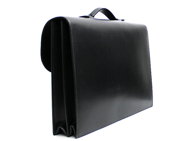 中古】 エルメス ◇ サック ア デペッシュ 38 ボックスカーフ ブラック