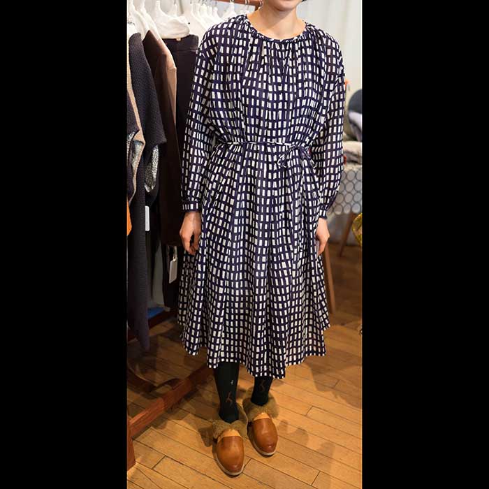 mina perhonen ミナペルホネン sora check ギャザーネックワンピース