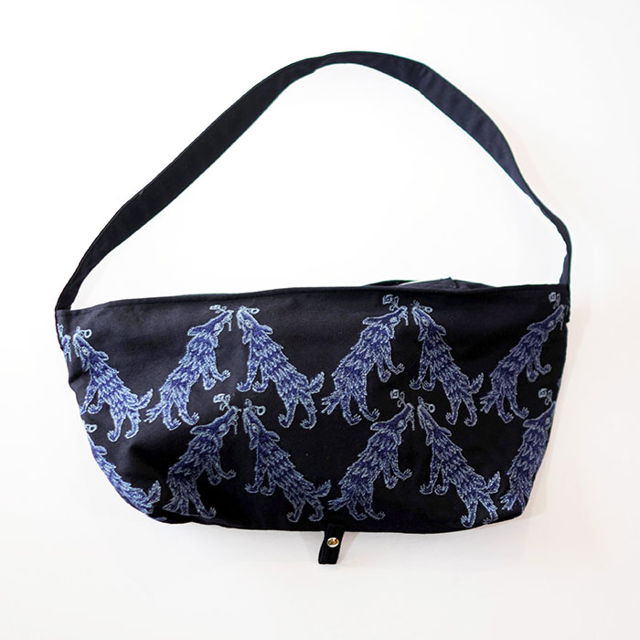 ミナペルホネンwolf&flowerボディバッグ（S）navy | Lin total fashion