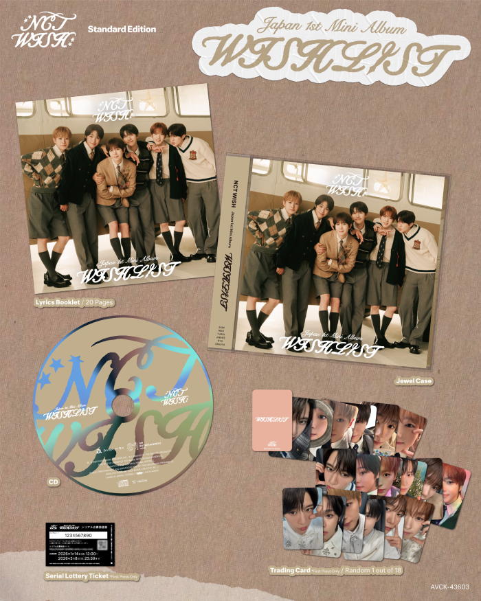 開封済 シリアル無 NCT WISH WISHLIST 通常盤 18枚 通常盤】WISHLIST