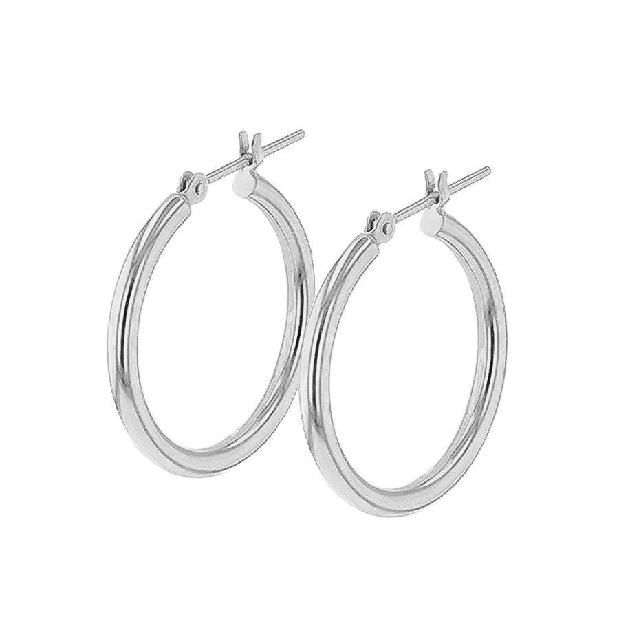 K18 ホワイトゴールド フープピアス（20mm） （7282157551773