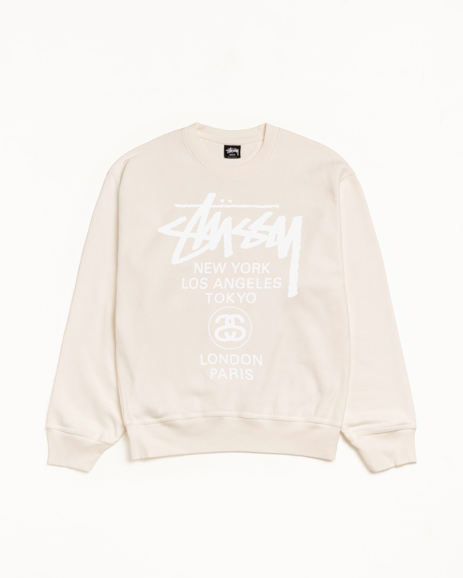 World Tour Crew Pigment Dyed – Natural | Crew Sweats | Stüssy Japan