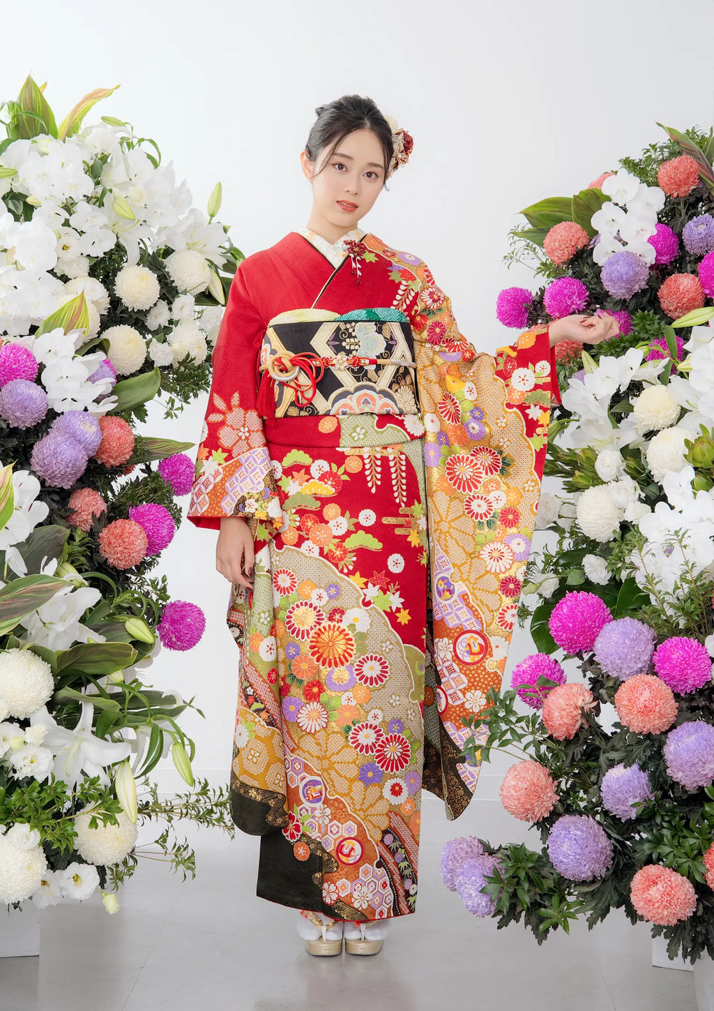 振袖ネットレンタル：華やかな赤 】王道な赤色振袖/KH-342 – kimono