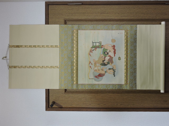 真作/山元春挙/漁村雪暁図/山水浜辺図/桐共箱付/布袋屋掛軸HI-783 真作