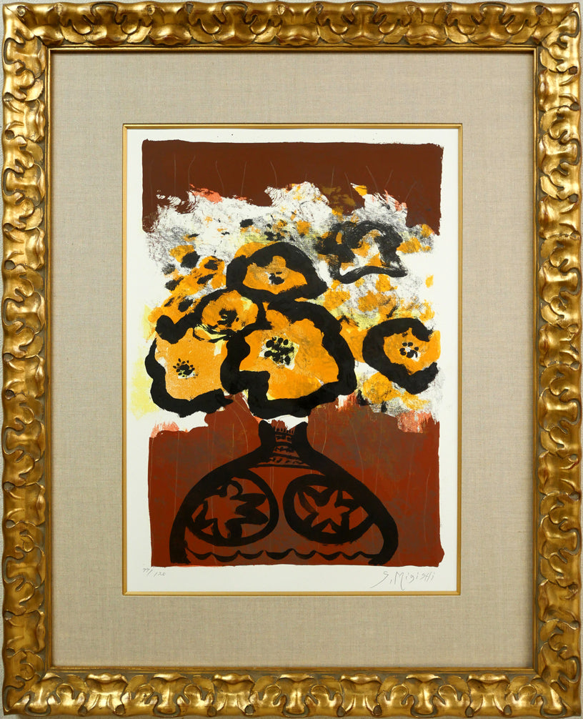 三岸節子「茶の花」リトグラフ 絵画買取・販売の小竹美術