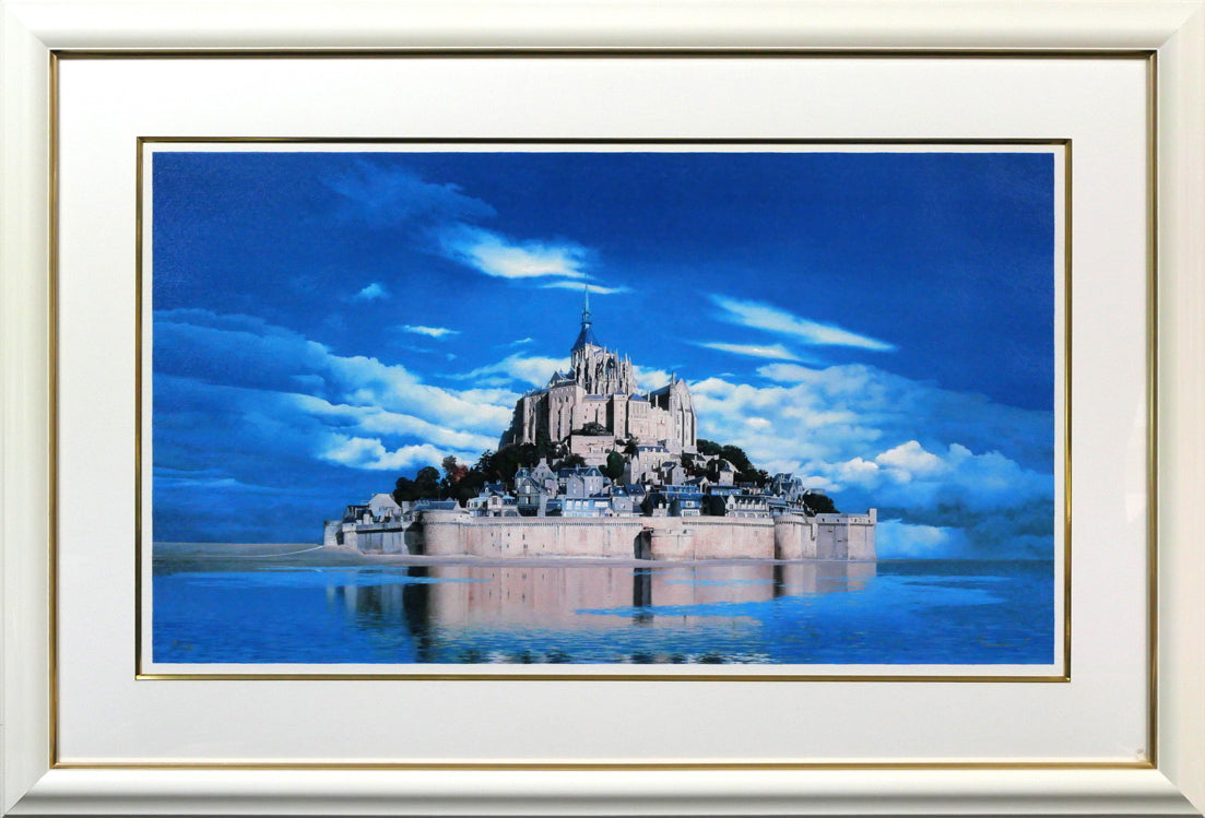 福島励史「モンサンミッシェル（フランス世界遺産）」リトグラフ