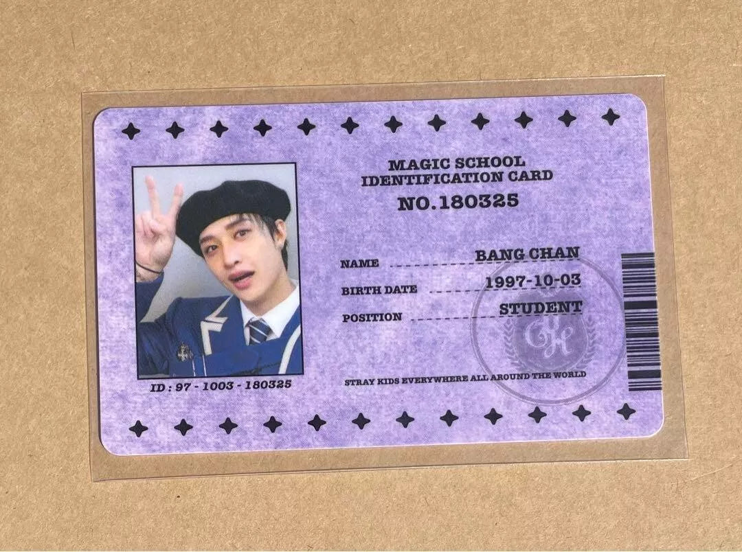 Stray Kids Skz Magic School Stay Zone Id Photocard - Bang Chan