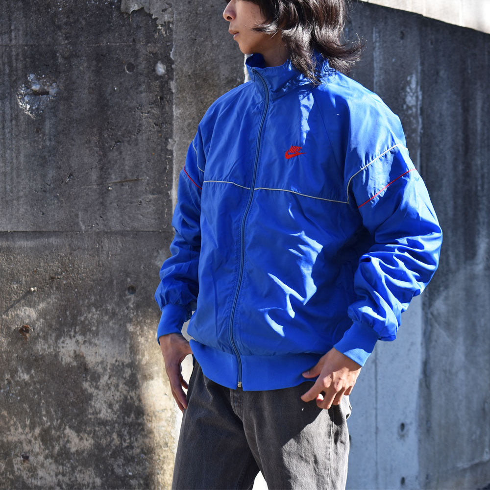 80's NIKE/ナイキ 紺タグ 刺繍ロゴ ナイロンジャケット 230319H