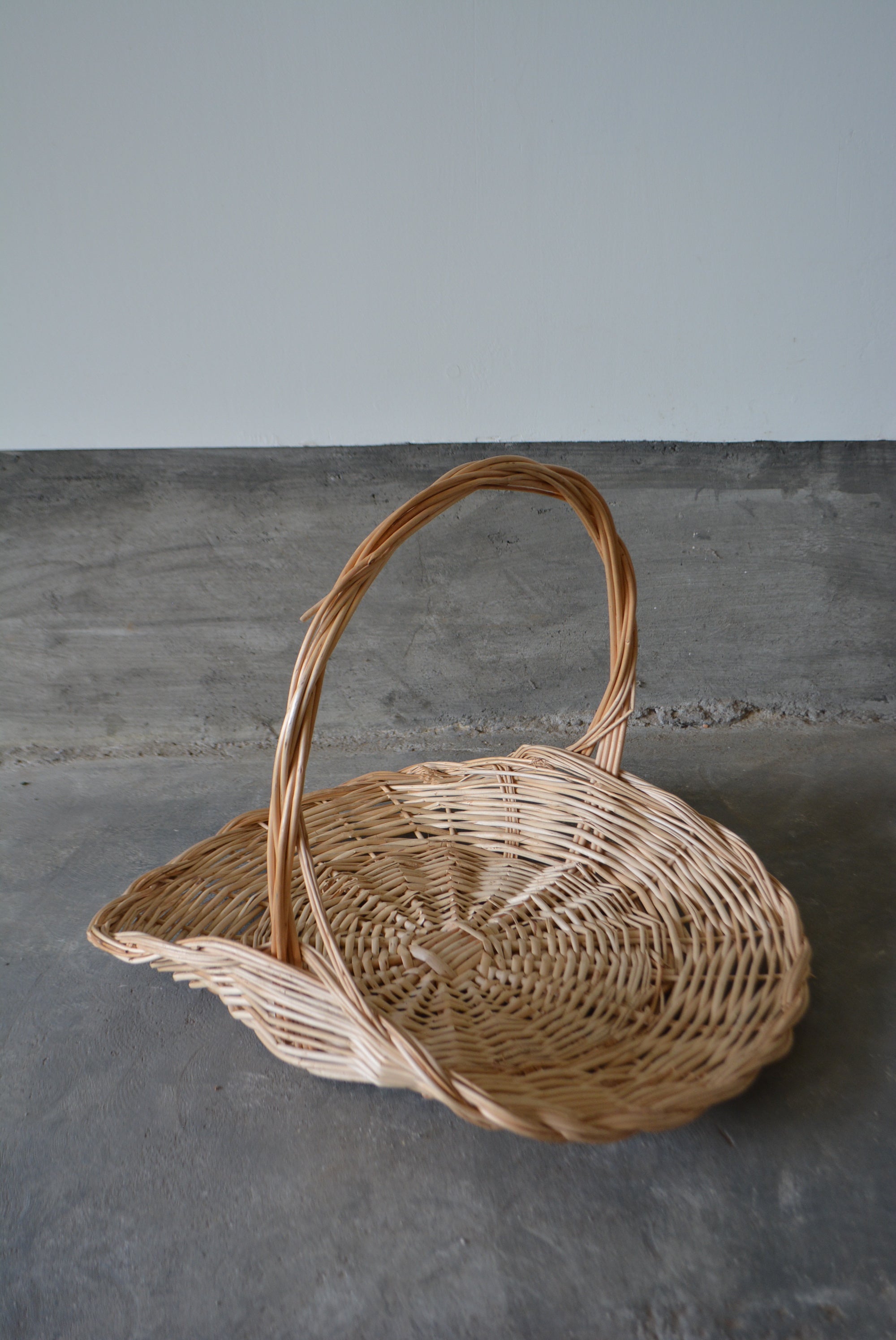 ラタン パニエ フレンチバスケット D 藤/フランスブロカント