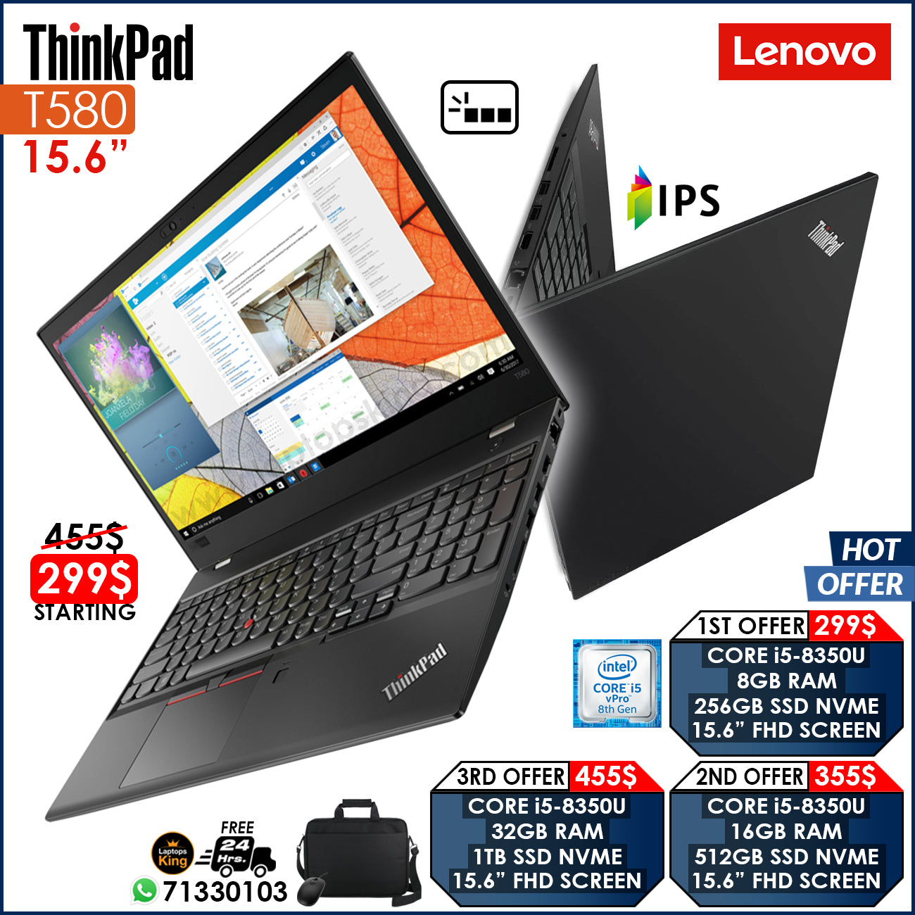 Lenovo ThinkPad T580 Core i5-8350u 15.6