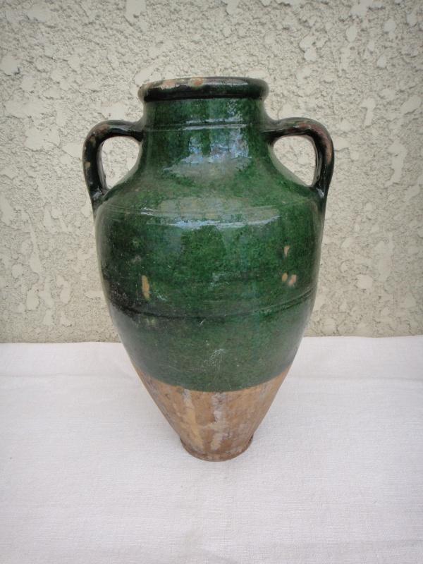 ○南欧の緑釉陶器：壺 | Le midi 南フランスの古道具