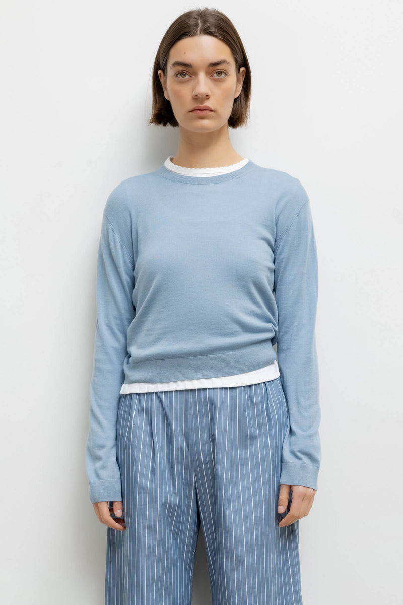 LESET James Classic Crew in Sky in Wool