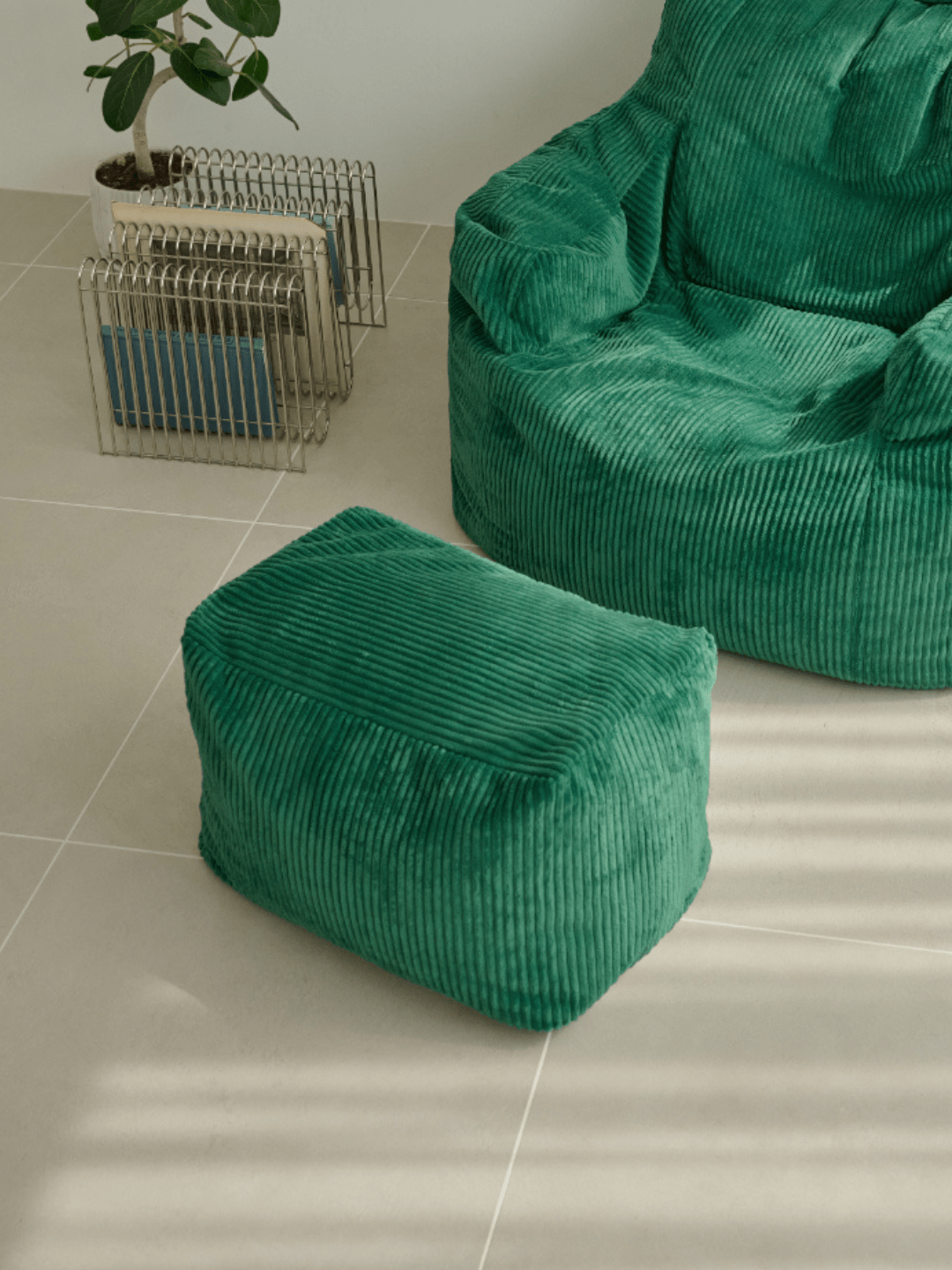 LOOSY ビーズオットマン Green｜スツール おしゃれ 一人暮らし 二人