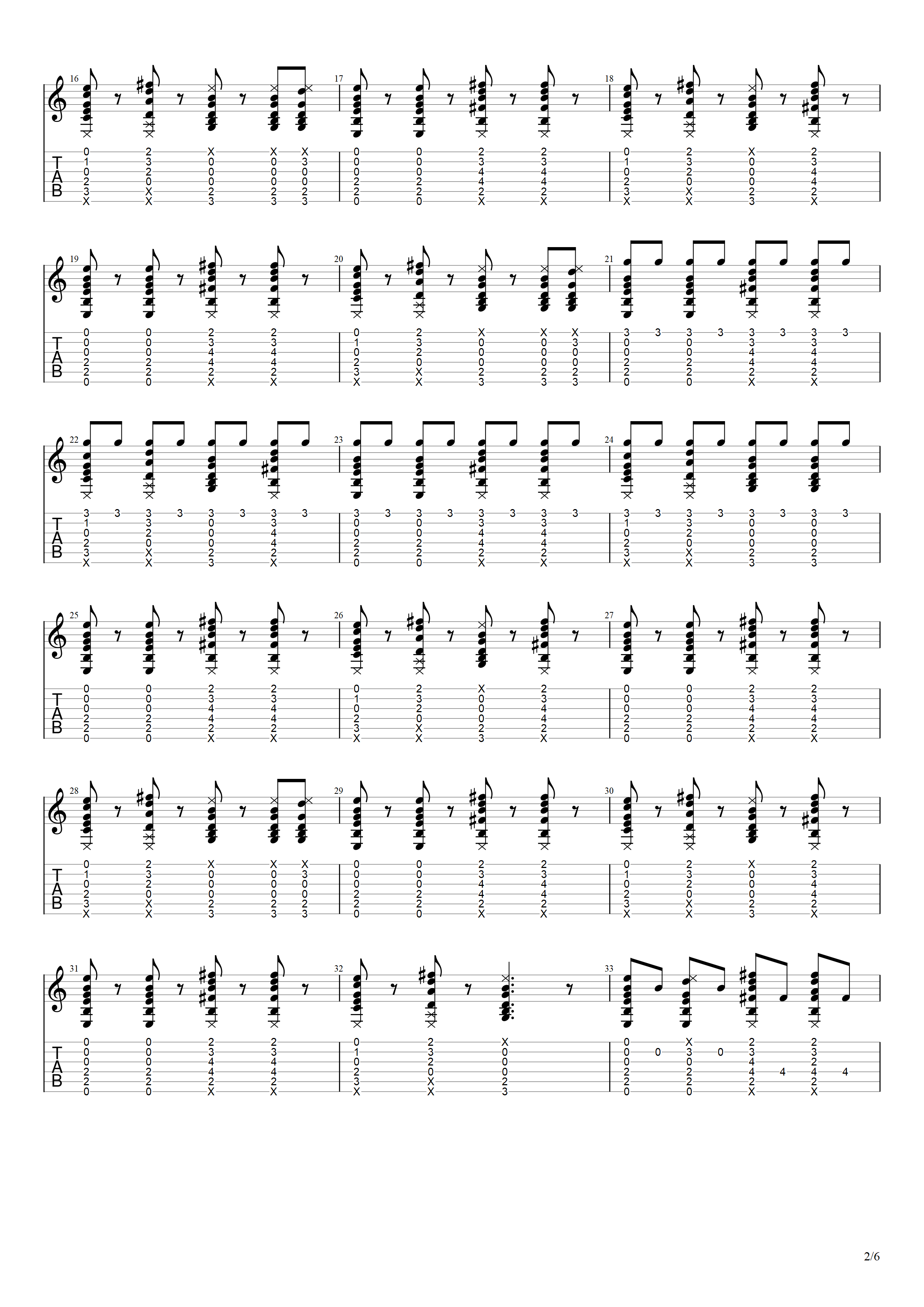 TAB譜】夜明けと蛍 / n-buna - ANILINE WORKS