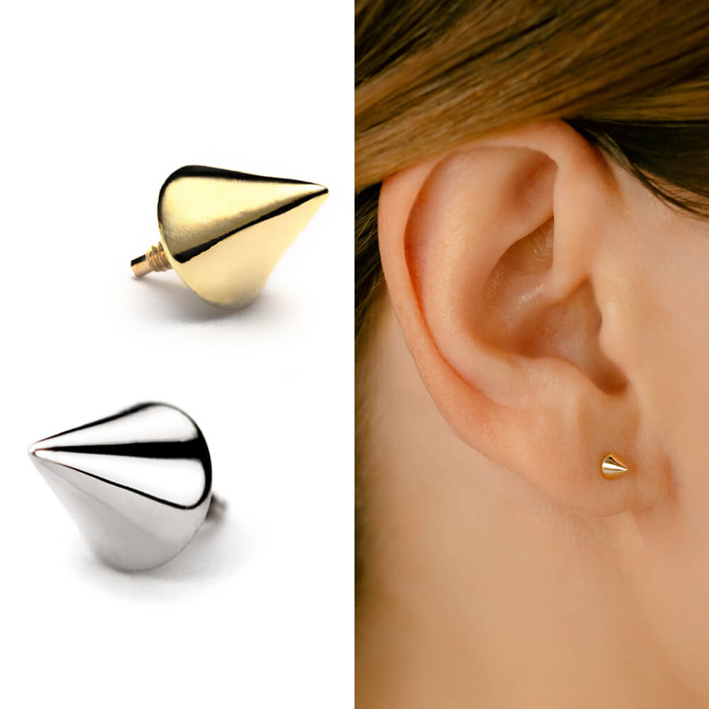 プラチナ スパイクコーン ボディピアス │アンテナヘリックスに