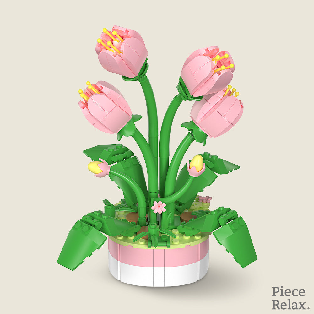 PieceRelax - KZ1030 - Mini Bricks Potted Flower - Tulip