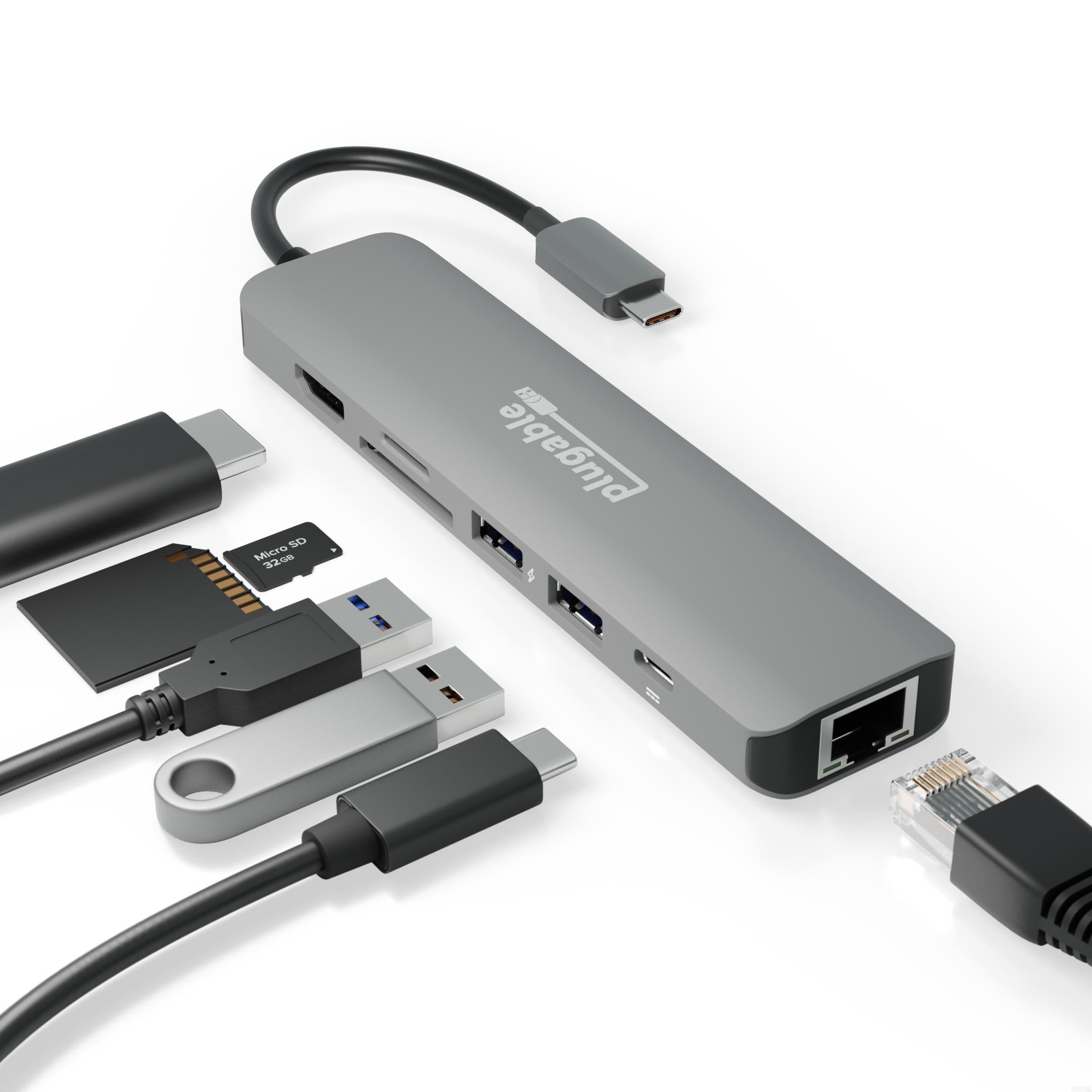 Plugable USB-C 7-in-1 Hub with Ethernet ~ Plugable Technologies