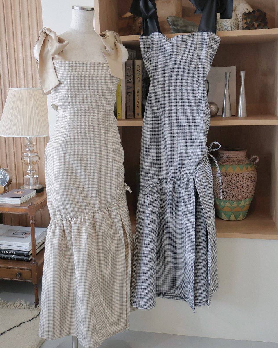 バックオープンハウンドチェックワンピース – Randy