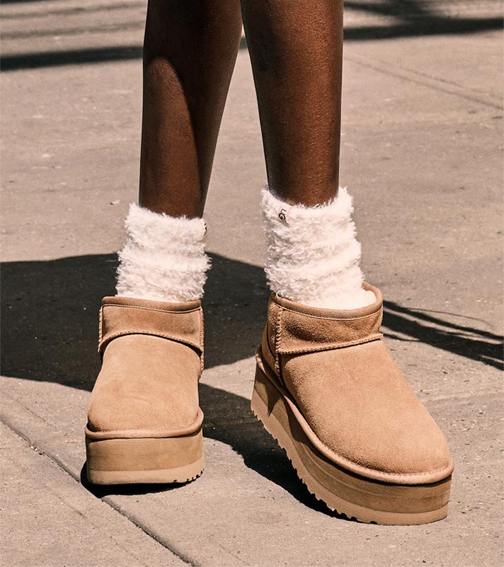 WOMEN'S UGG CLASSIC ULTRA MINI PLATFORM | CHESTNUT – Randy's Shoes