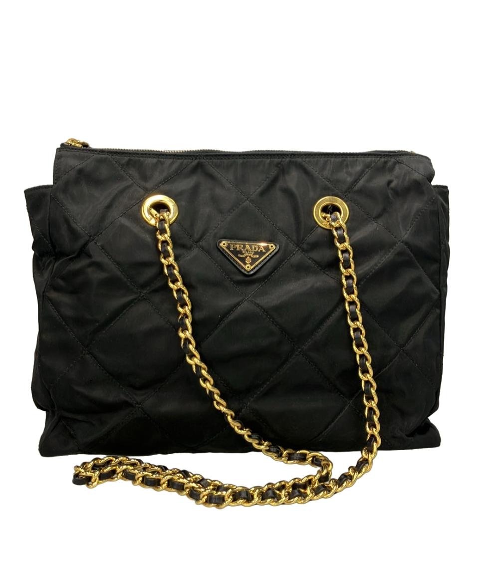 PRADA チェーンショルダーバッグ 肩掛け ゴールド金具 ナイロン B1239