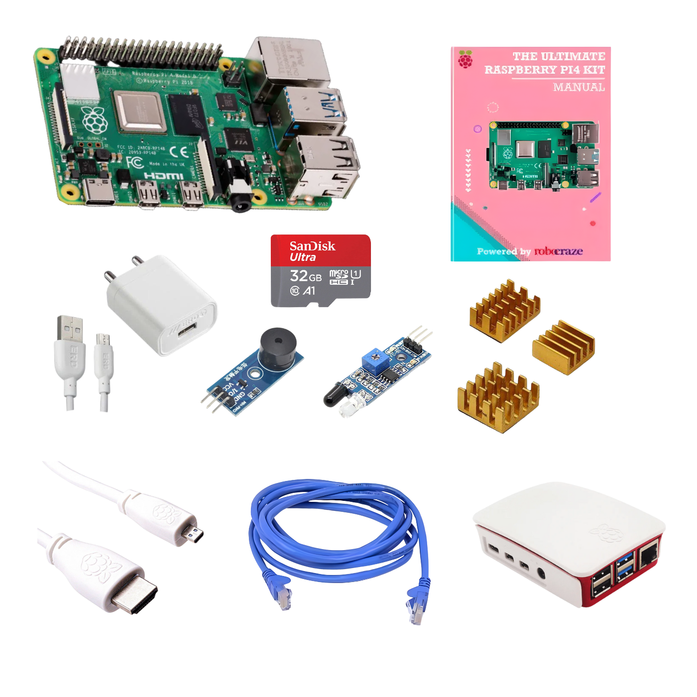 Raspberry Pi 4 8GB Model B Ultimate Kit (Complete Combo) – Robocraze