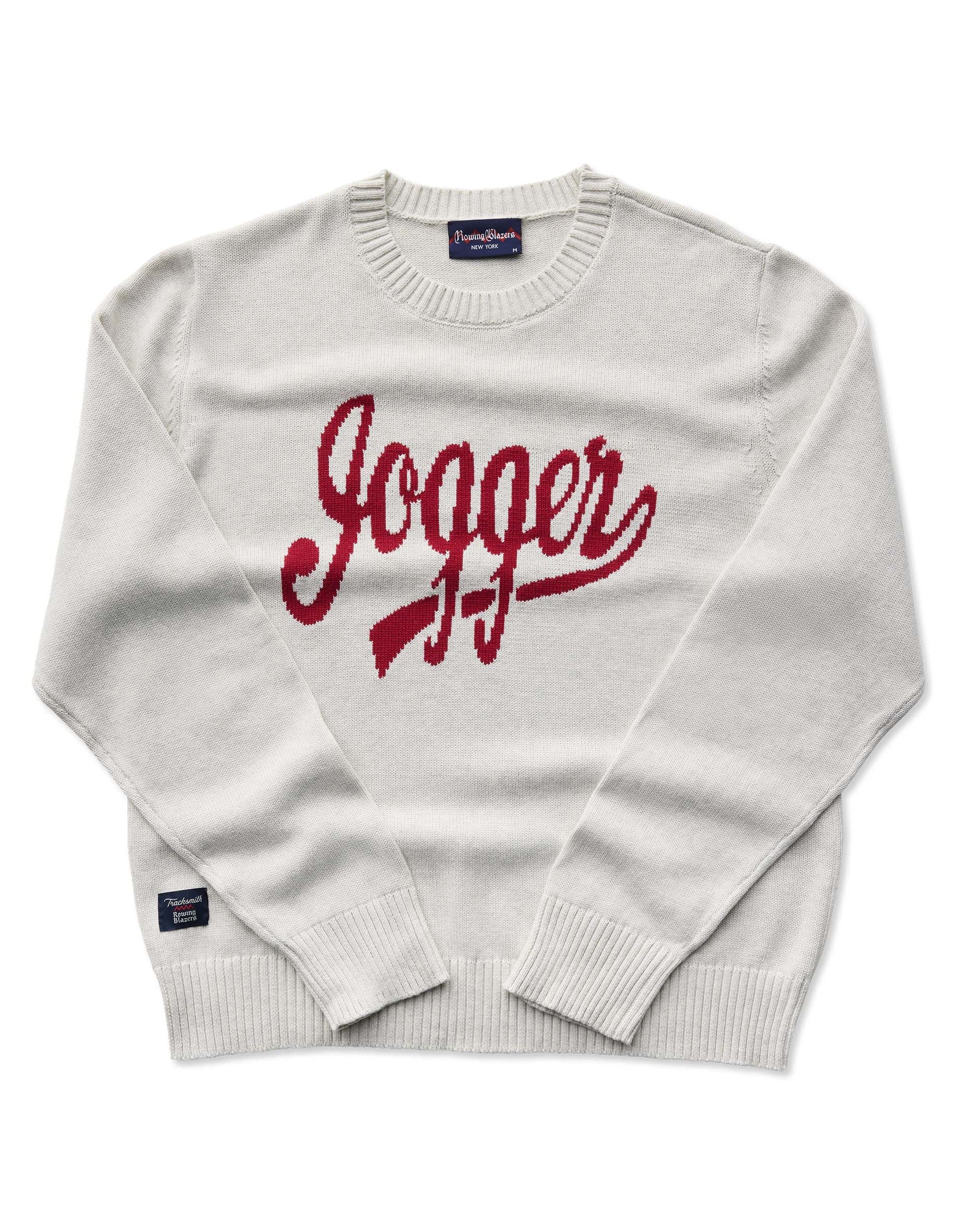 Men's Tracksmith Cotton Jogger Sweater Heather Natural – Rowing