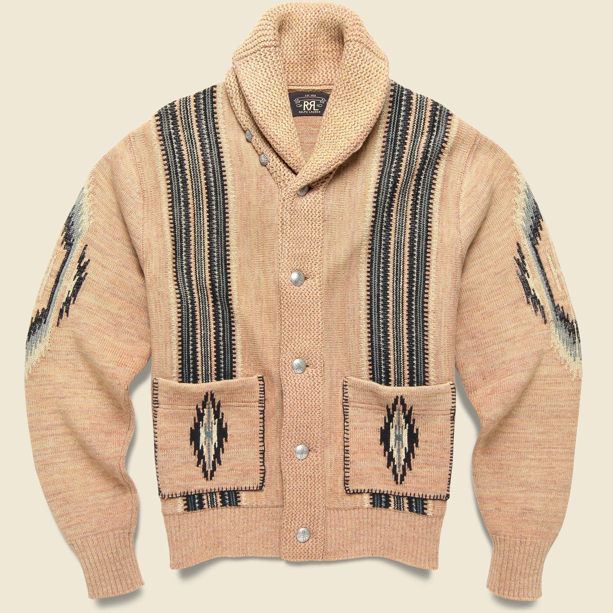 Roadrunner Shawl Cardigan - Dusty Pink/Navy