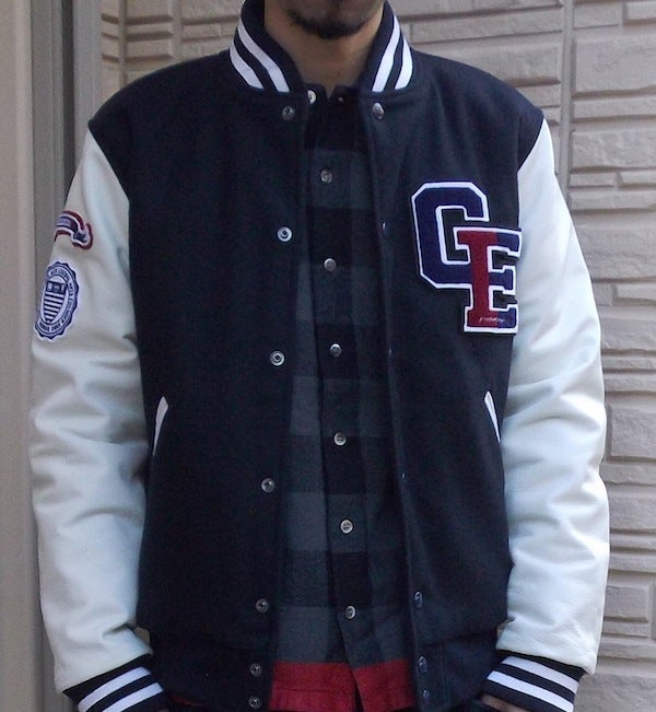 GOODENOUGH スタジャン、ラインネルシャツ、パッチワーク/グッドイナフ