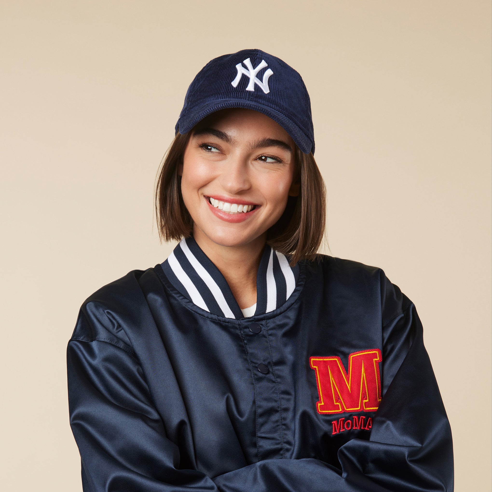 MoMA NY Yankees 9TWENTY Corduroy Adjustable Baseball Cap - Navy