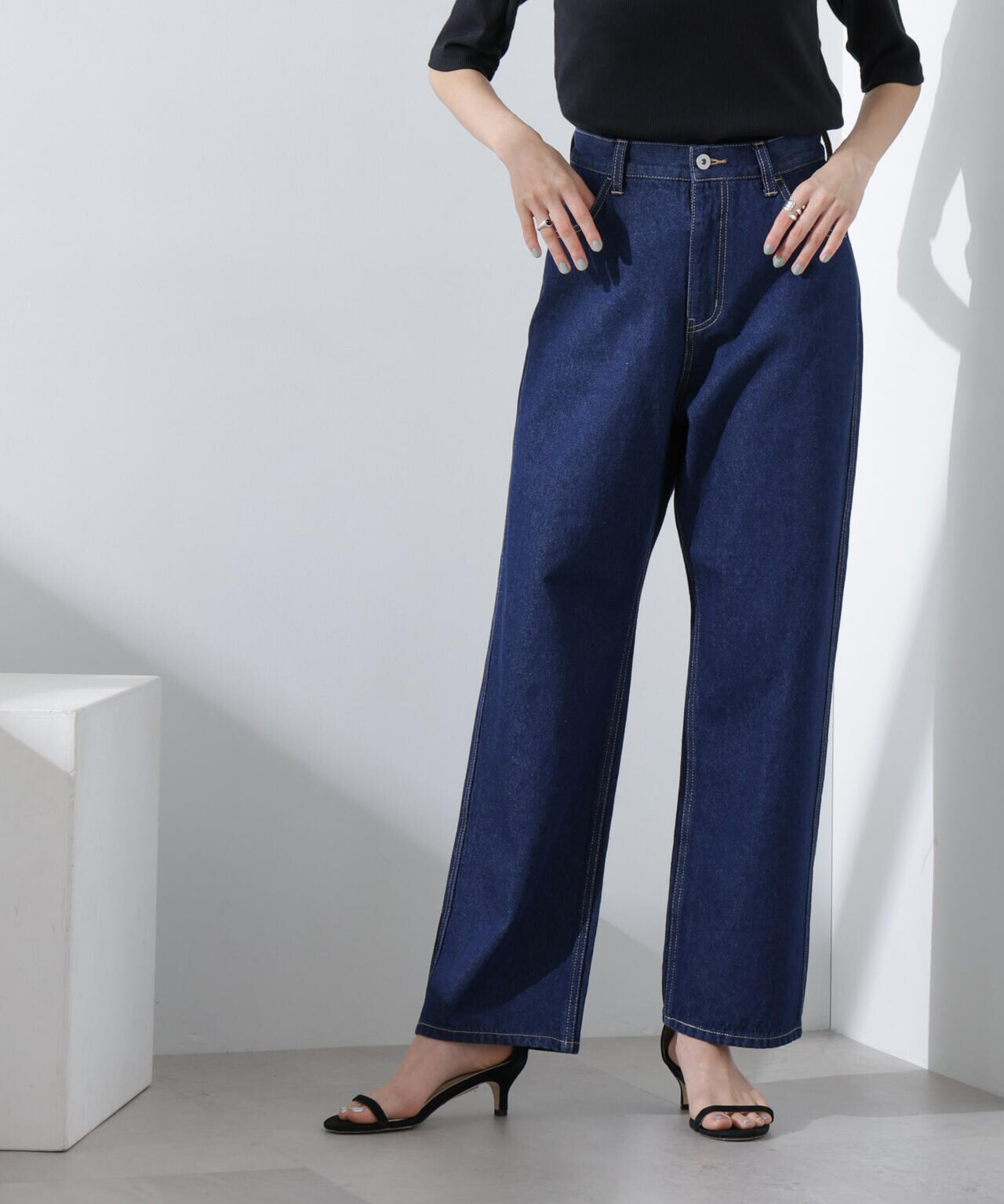 テーパード ストレート デニム パンツ（ セットアップ 可）