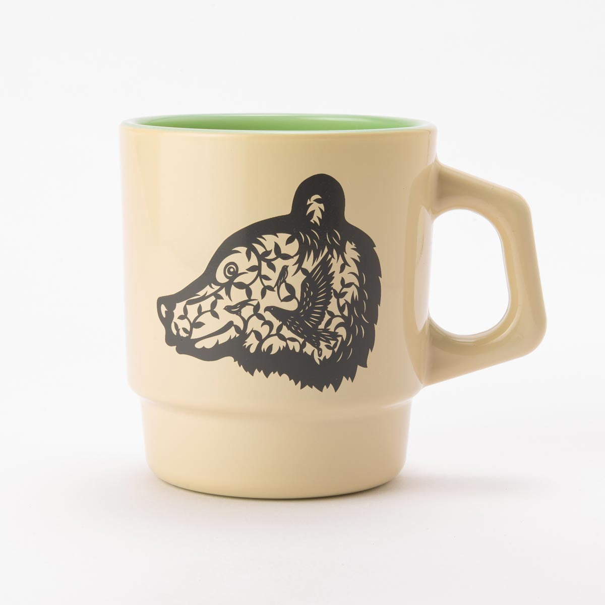 Fire-King スタッキングマグ ジェダイ アイボリースプレー [Bear