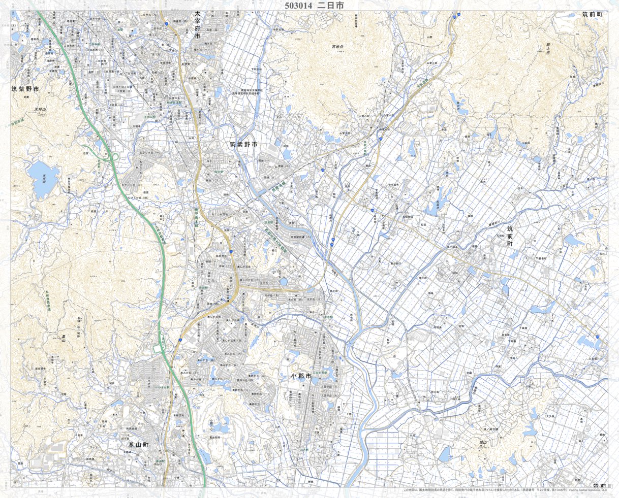 503014 二日市（ふつかいち Futsukaichi）, 地形図 Map by Pacific