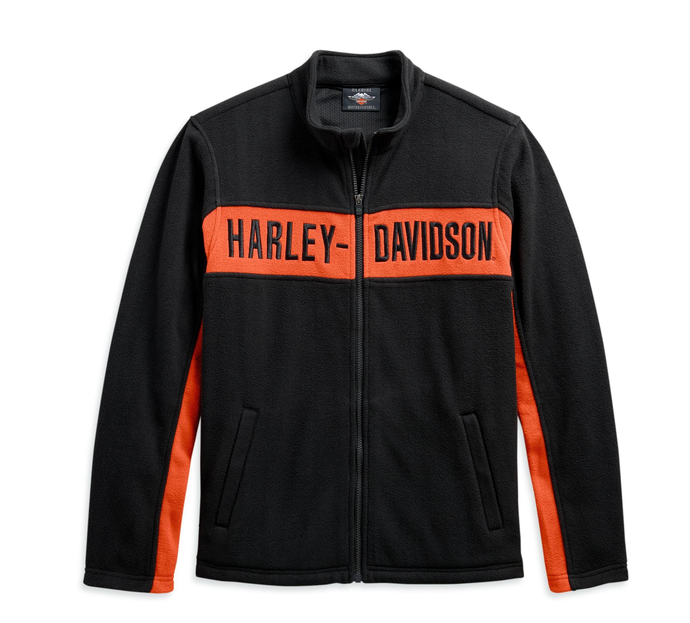 Harley-Davidson Men's Embroidered Fleece Jacket, Black - 99087-20VM