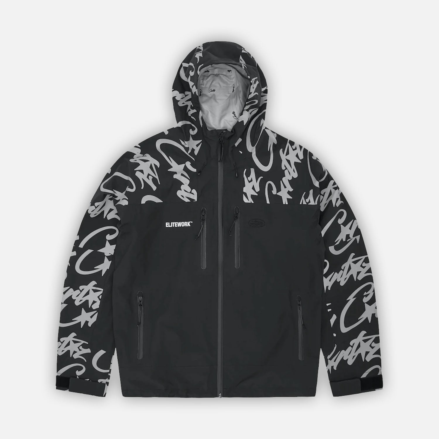 Corteiz RTW Elitework Waterproof Shell Jacket - Black