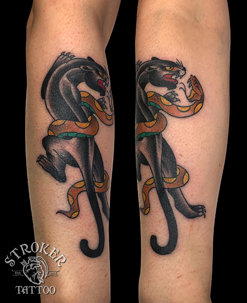 エド・ハーディー、猫の死神、レスポール。 | STROKER TATTOO