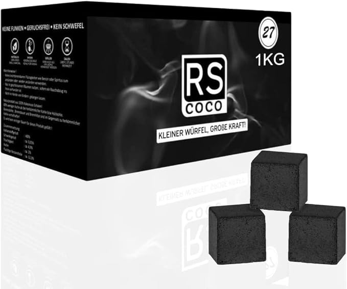 RS COCO Premium Coconut Charcoal 27mmキューブ炭1kg/アールエス ココ