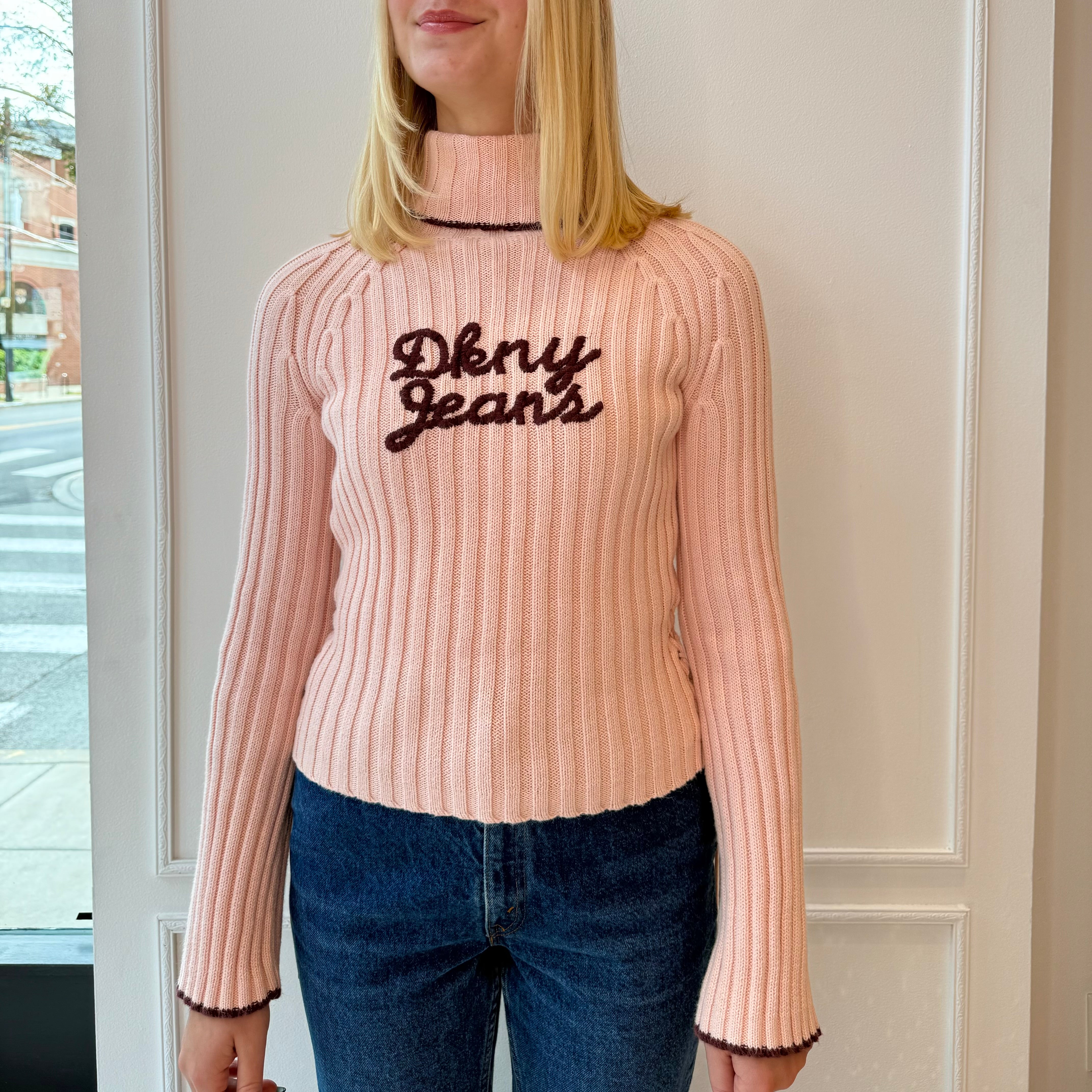 DKNY Embroidered Sweater w/ Lace Up Sides y2k – Sam's Vintage
