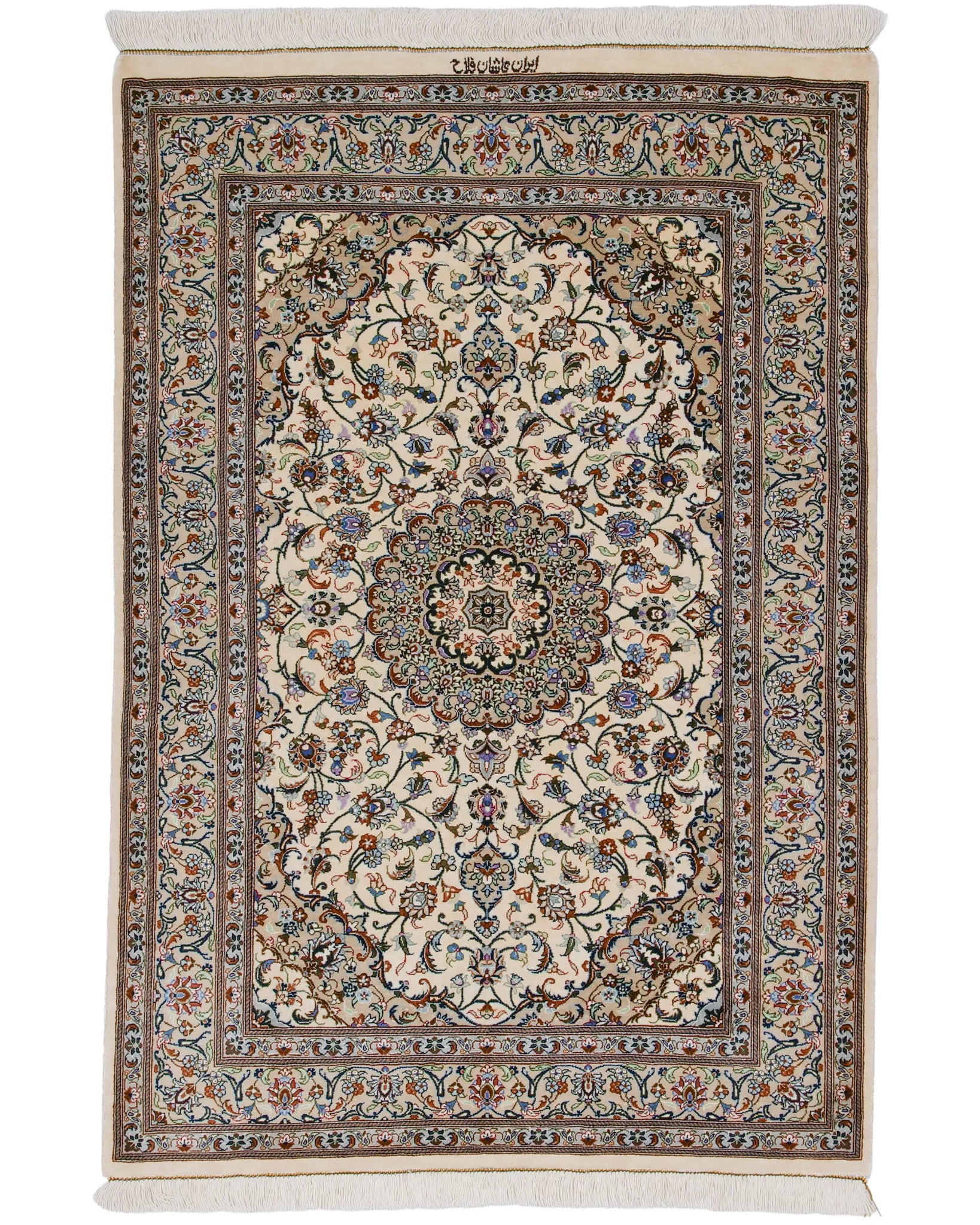 ペルシャ絨毯 カシャーン産 ファッラ工房 シルク 約80cm x 115cm