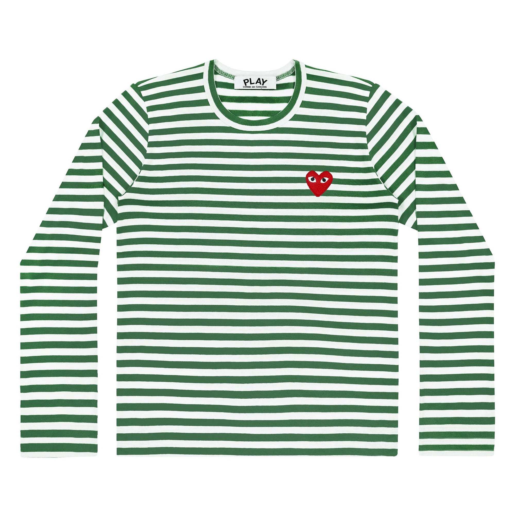 PLAY COMME des GARÇONS: Border Long Sleeve T-Shirt With Red Emblem