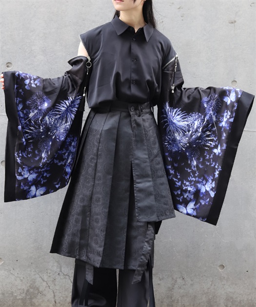 蝶×花火プリント和袖シャツ | axes femme online shop