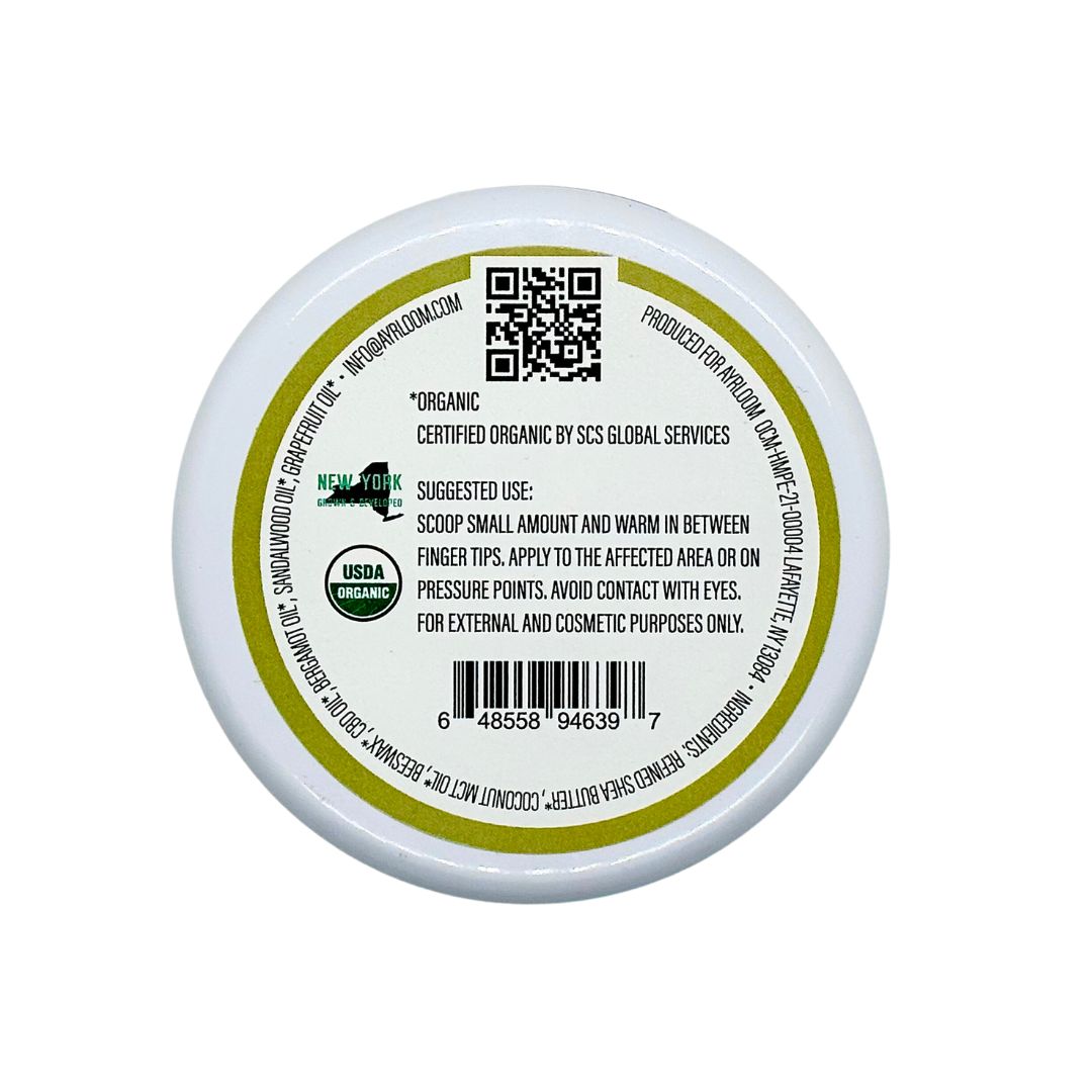 Organic CBD Balm 2500mg- Bergamot, Citrus and Sandalwood 