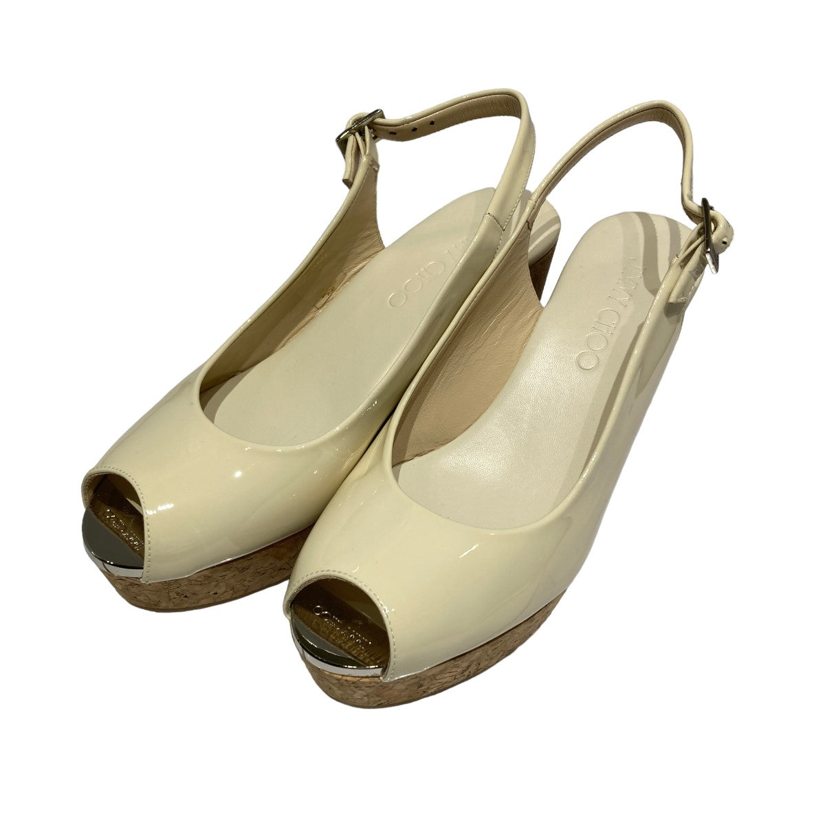 JIMMY CHOO(ジミーチュウ) ウェッジソールサンダル ホワイト サイズ 36