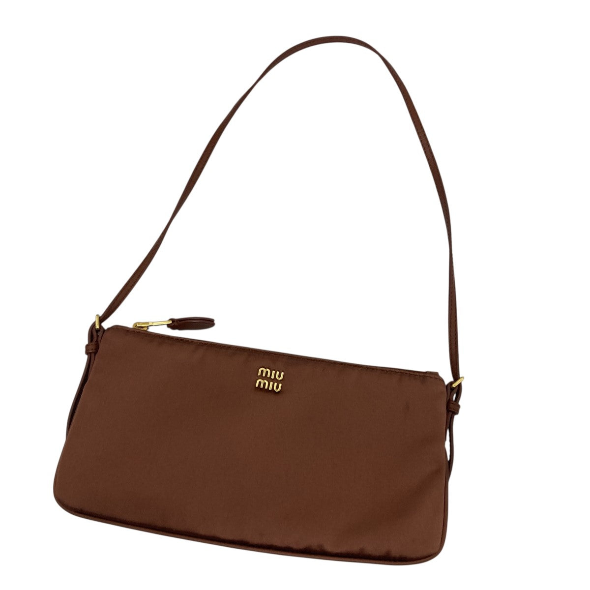 MIU MIU(ミュウミュウ) サテンショルダーバッグ 5NI007 ブラウン