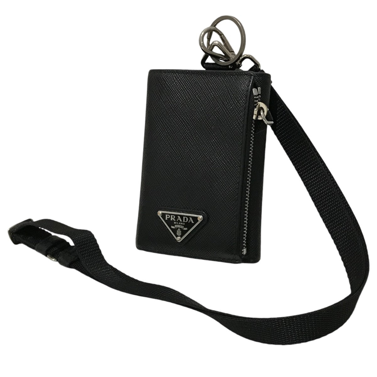 PRADA(プラダ) ネックストラップサフィアーノ財布 2MR036 ブラック