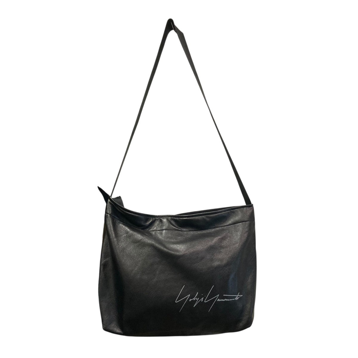 YOHJI YAMAMOTO(ヨウジヤマモト) レザーショルダーバッグ ブラック